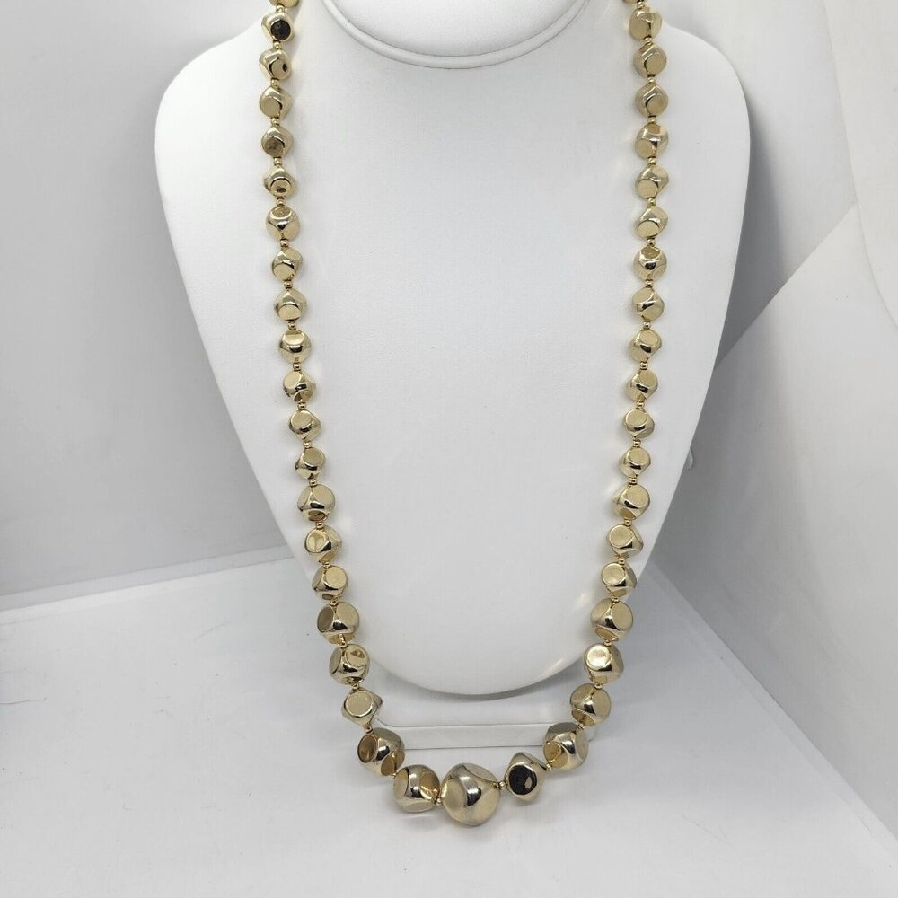 Vintage Gold Tone‎ Graduated Bead Necklace Korea